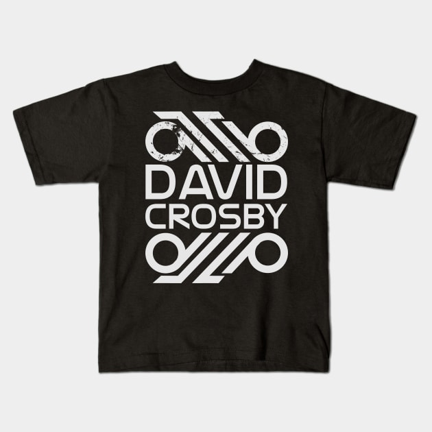 david crosby song writer vintage logo,fan art Kids T-Shirt by Aloenalone